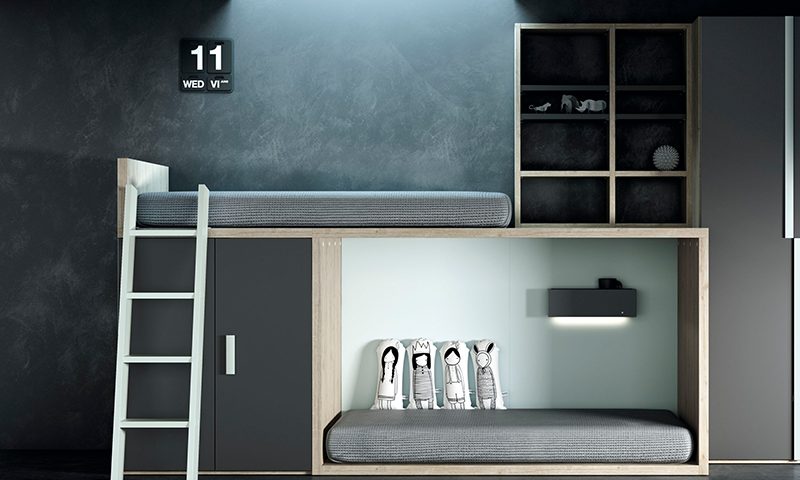 multifuncional render de habitación moderna niños